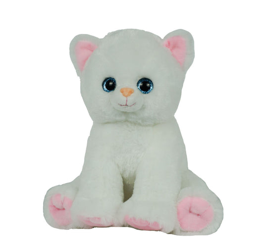 Opal the White Kitty Eco-Friendly 8-Inch Stuffed Cat Toy