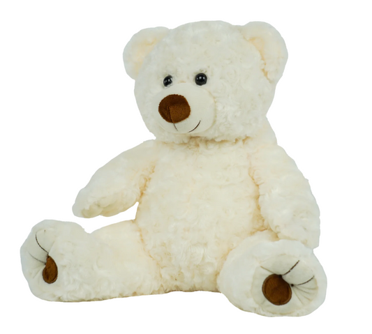 White Twist Teddy Bear 16 inch - Soft, Cuddly Plush Toy for Valentine’s Day