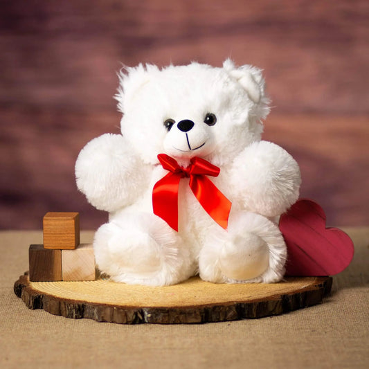 11 Inch Cuddly White Hug Bear - Soft Stuffed Toy