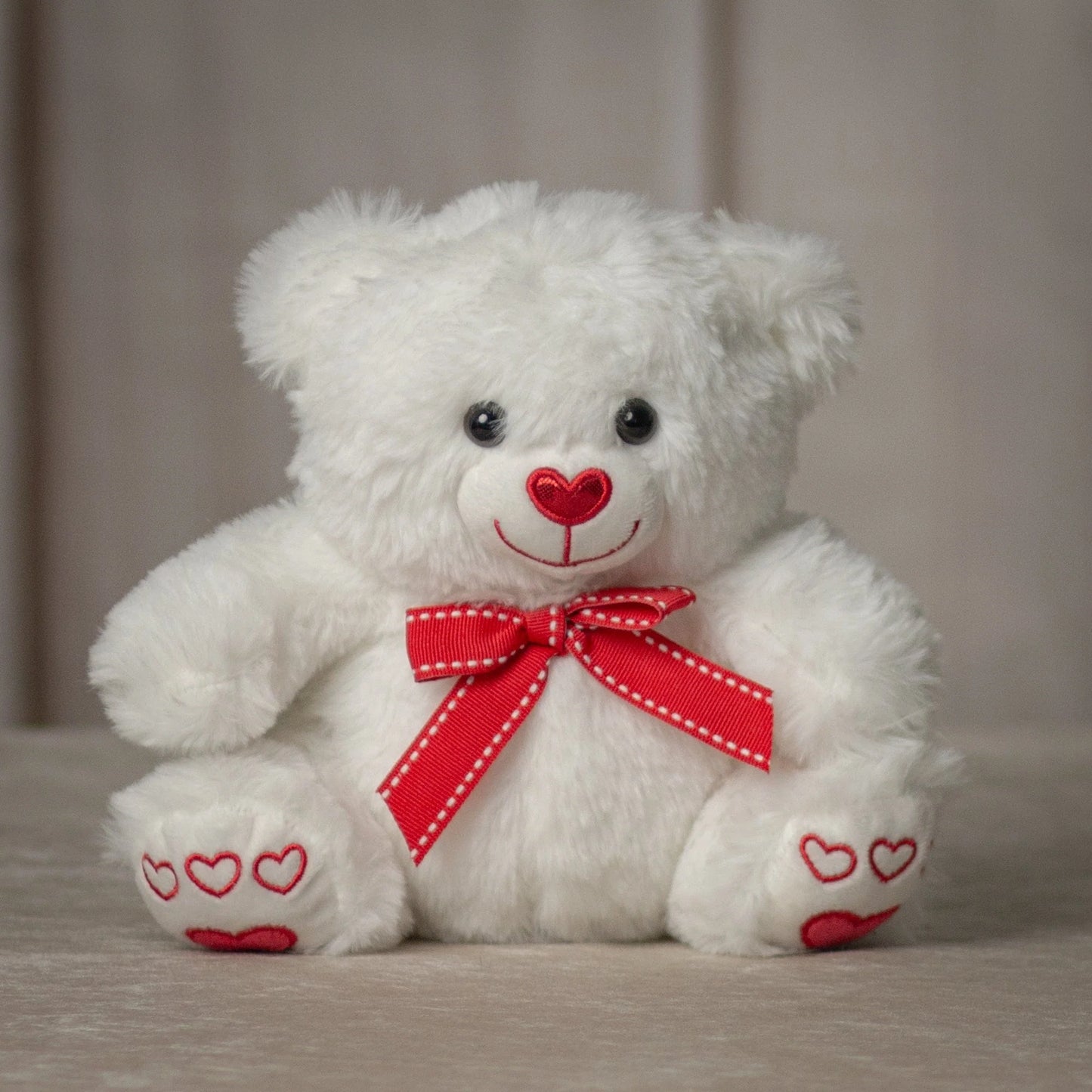 8 Inch White Valentine Bear - Gift for Valentine's Day