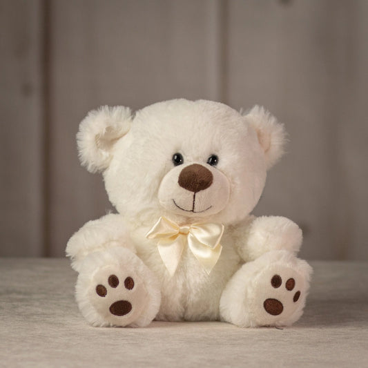 8 Inch Small & Friendly White Bear Pair - Cute Plush Bears for Gifts