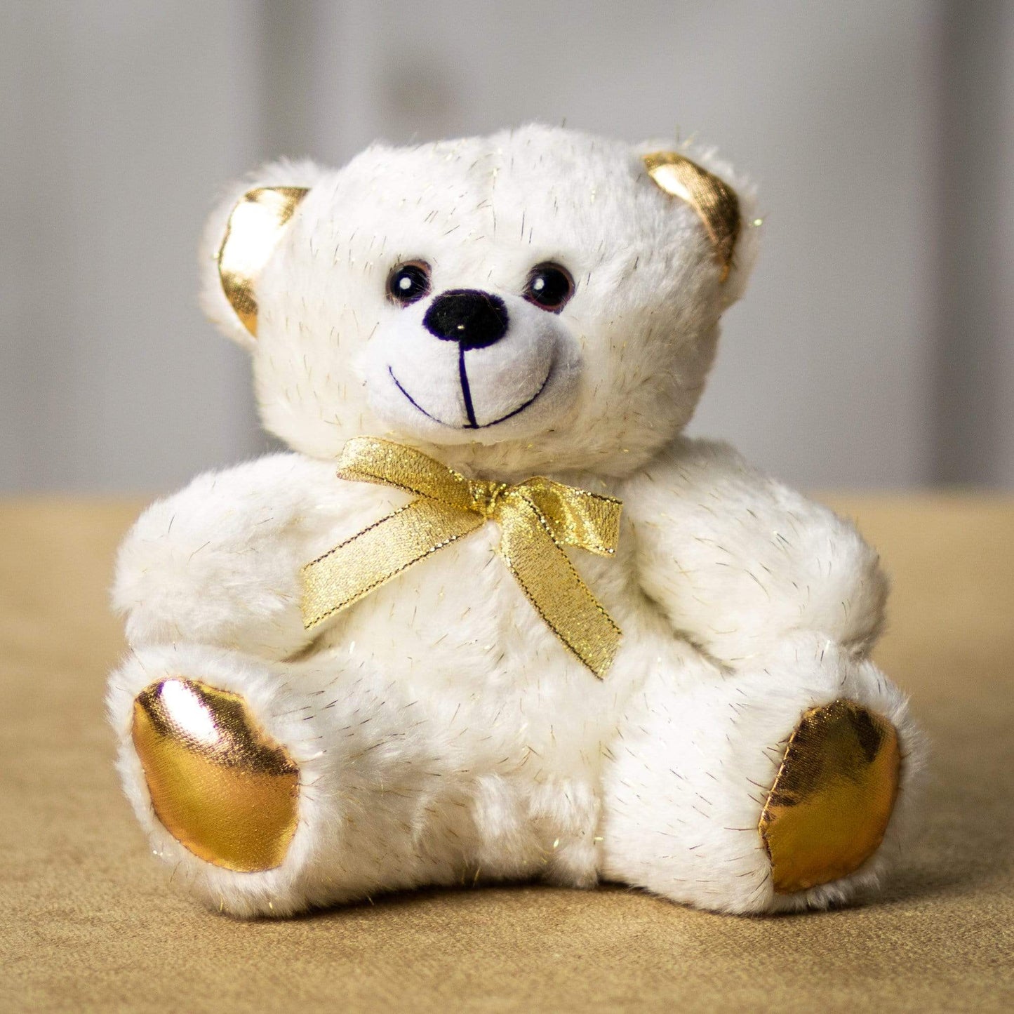 6 Inch Glitter Gold Colorama Bear - Sparkling Plush Stuffed Animal Gift