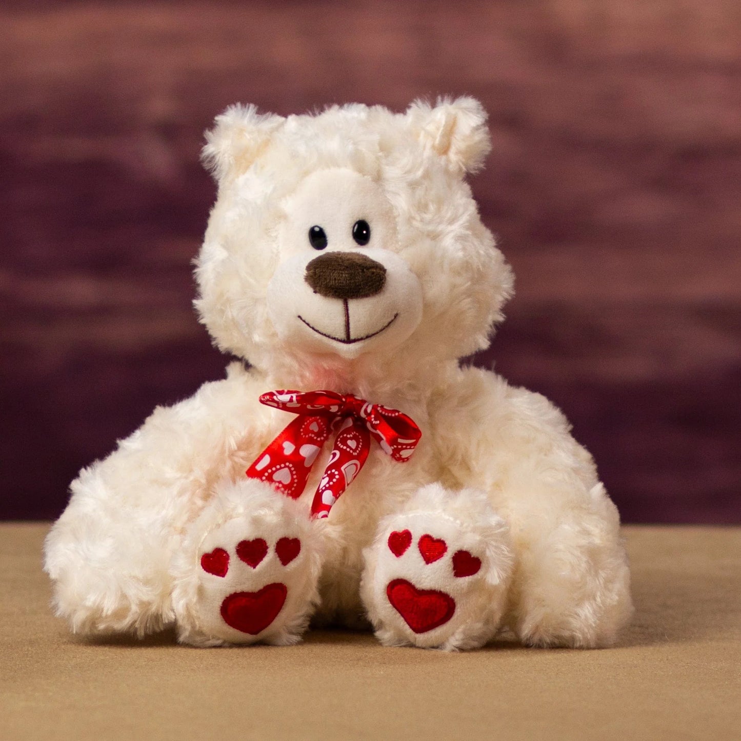 8 Inch Paw Print Heart Bear - Cute Plush Toy