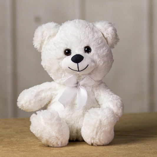 7 Inch Small White Basic Bear - Soft, Cuddly Plush Toy for Kids & Collectors