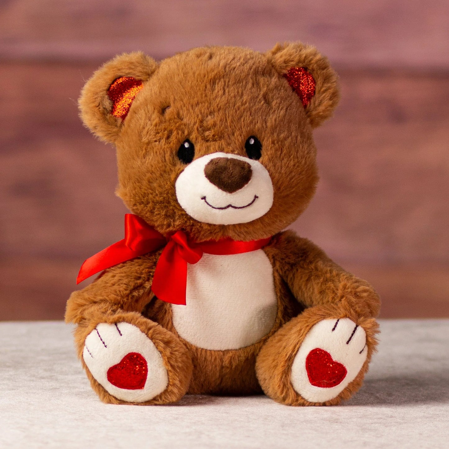 9 Inch Glittery Valentine Bear -  Valentine's Day Gift