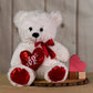 10 Inch White Bear with Love Heart - Cute & Cozy Gift